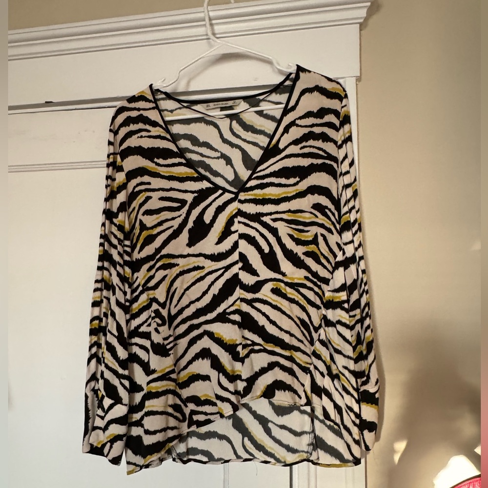 Zara zebra print blouse